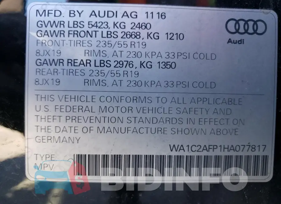 WA1C2AFP1HA077817 Photo# 13