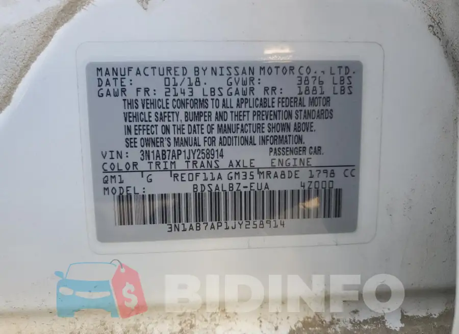 3N1AB7AP1JY258914 Photo# 12