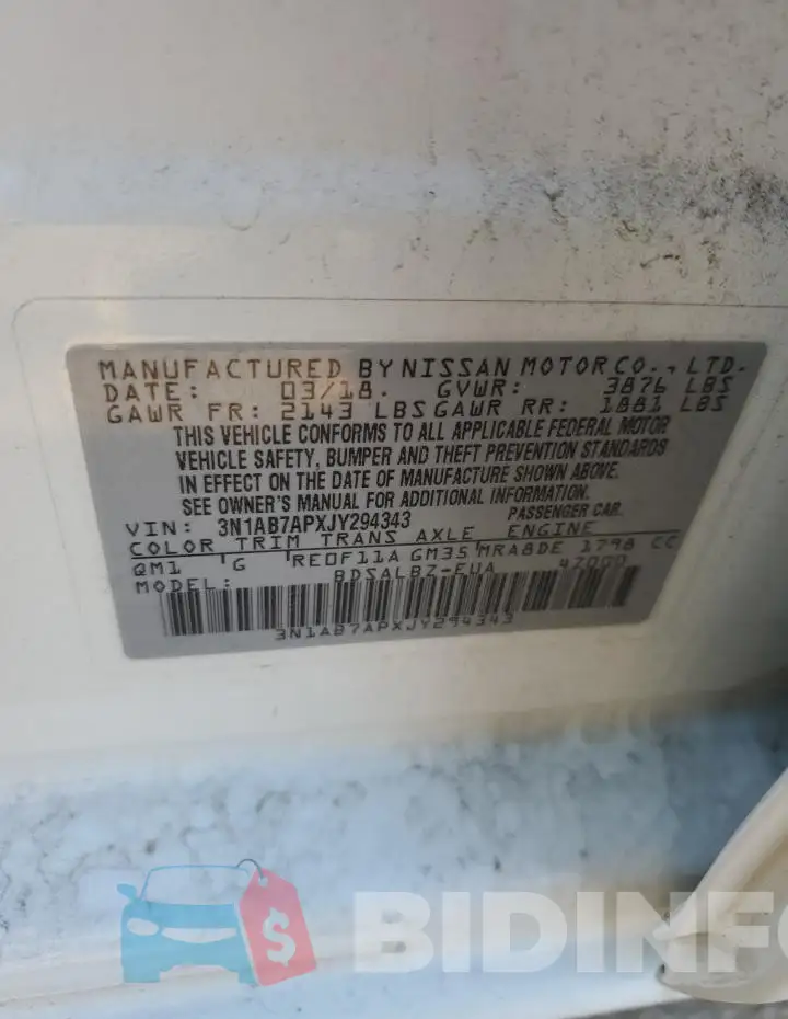 3N1AB7APXJY294343 Photo# 12