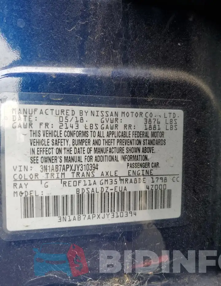 3N1AB7APXJY310394 Photo# 12