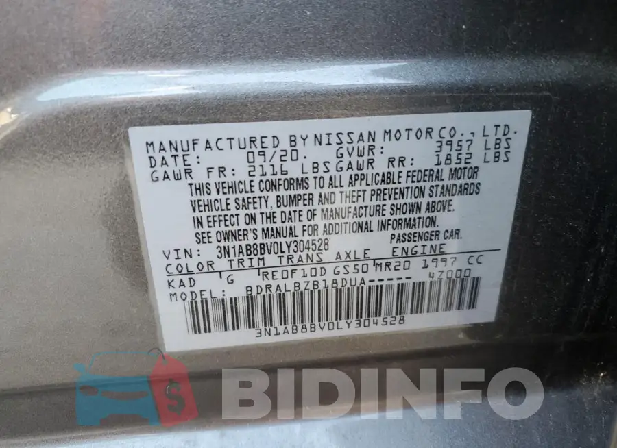 3N1AB8BV0LY304528 Photo# 13