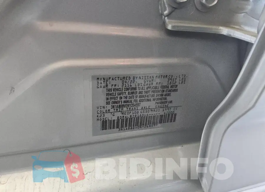 3N1AB8BV0NY264597 Photo# 12