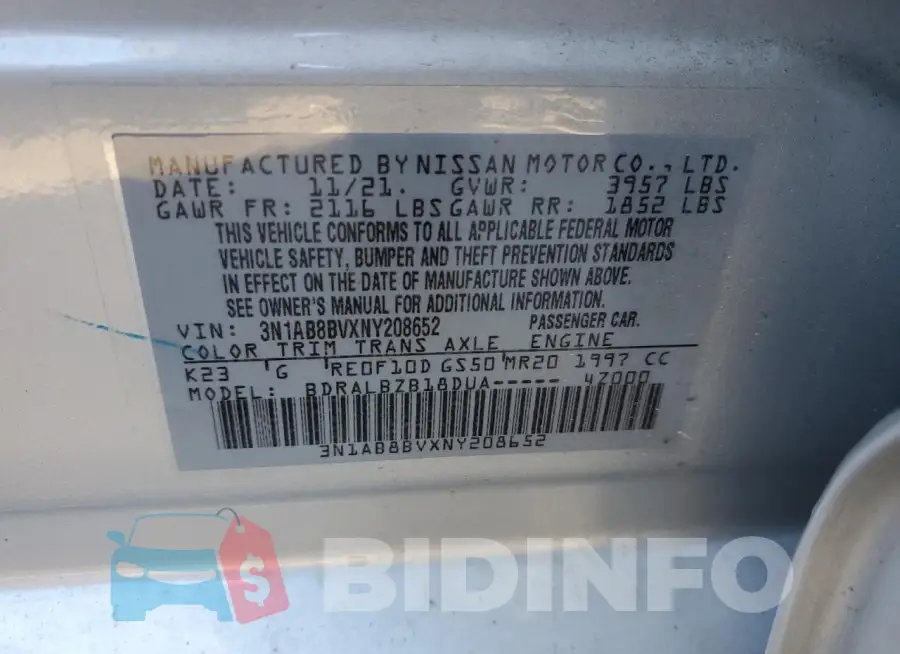 3N1AB8BVXNY208652 Photo# 13