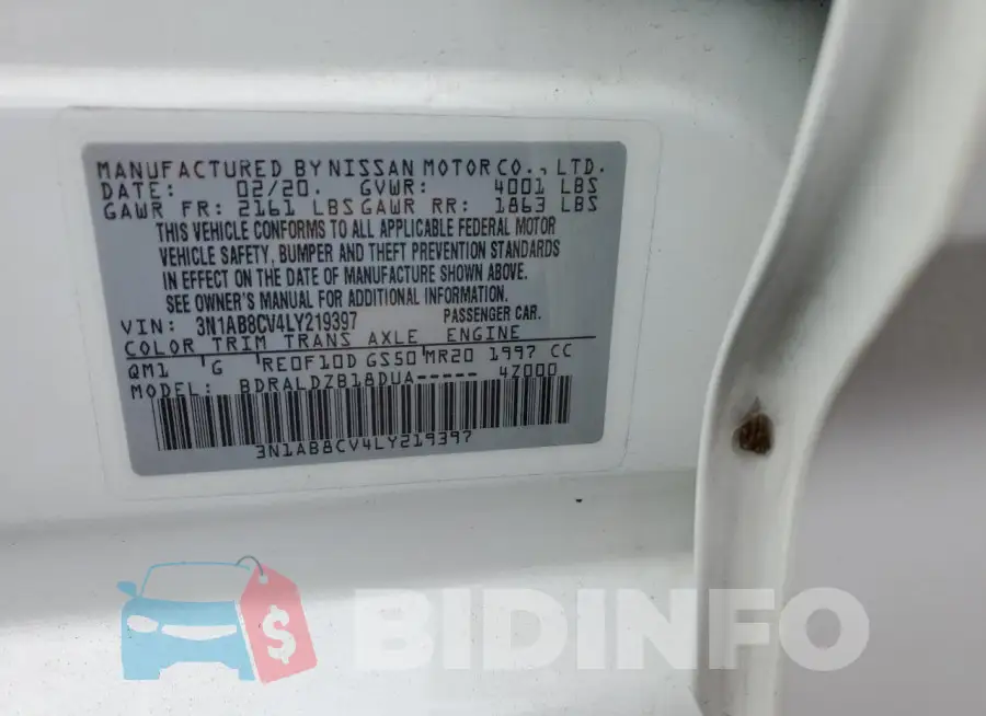 3N1AB8CV4LY219397 Photo# 13