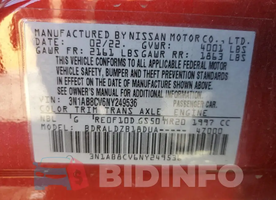 3N1AB8CV6NY249536 Photo# 12