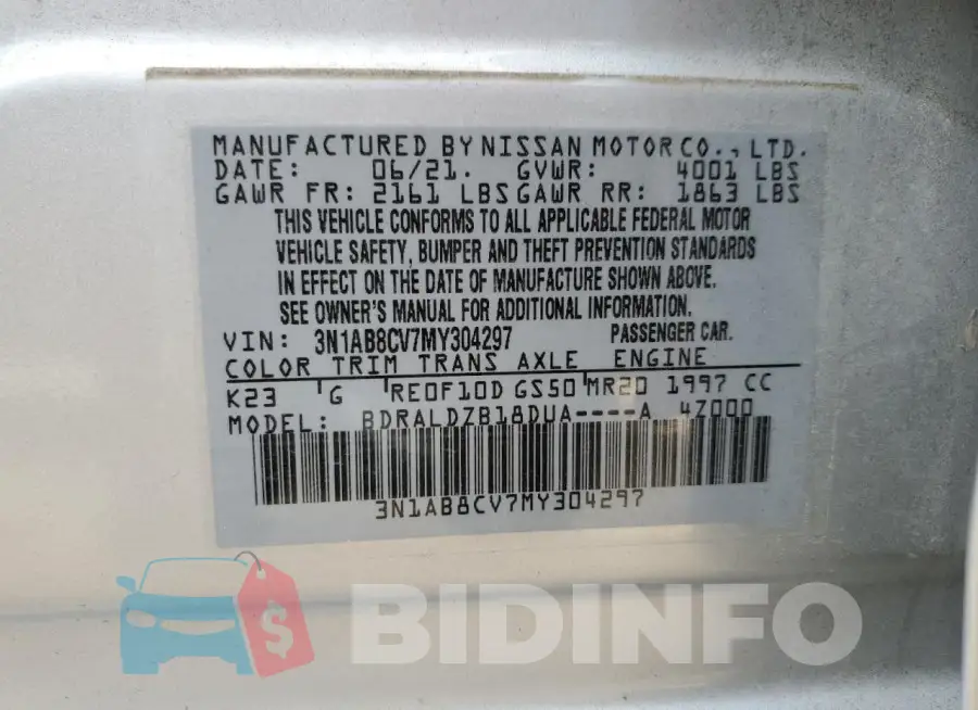 3N1AB8CV7MY304297 Photo# 12
