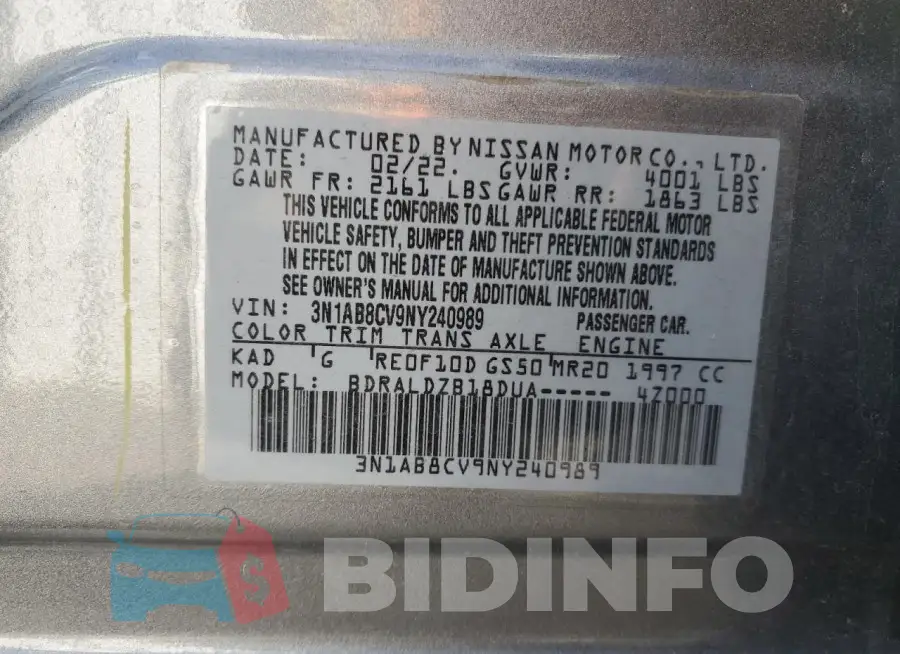 3N1AB8CV9NY240989 Photo# 12