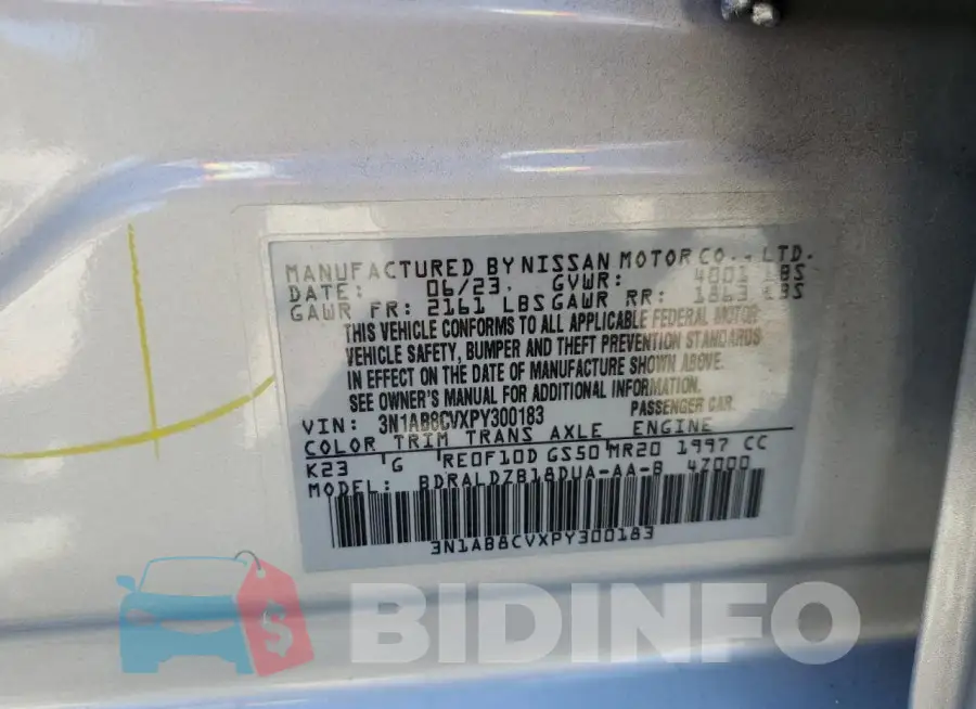 3N1AB8CVXPY300183 Photo# 12