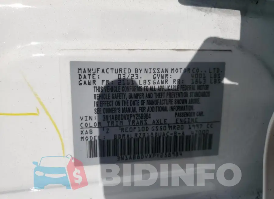 3N1AB8DVXPY258984 Photo# 13