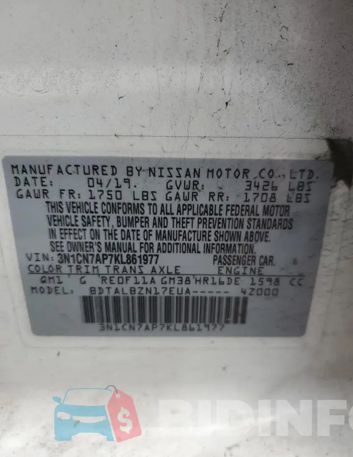 3N1CN7AP7KL861977 Photo# 12