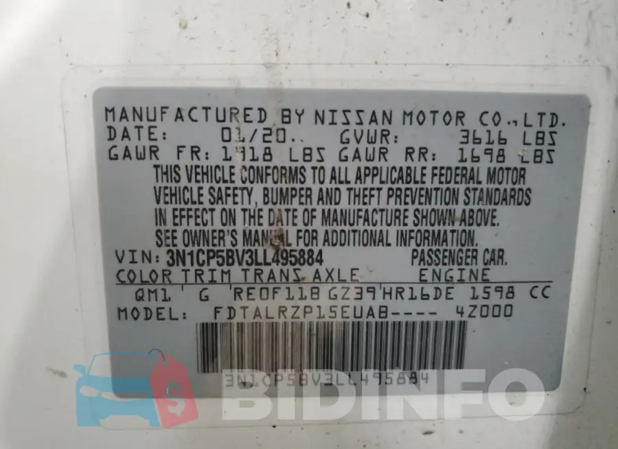 3N1CP5BV3LL495884 Photo# 13