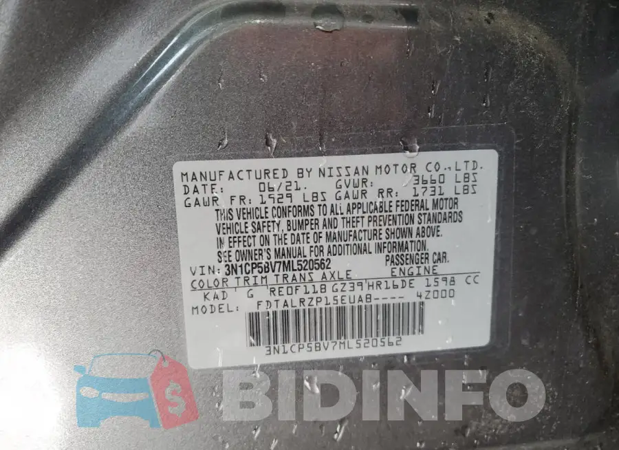 3N1CP5BV7ML520562 Photo# 12