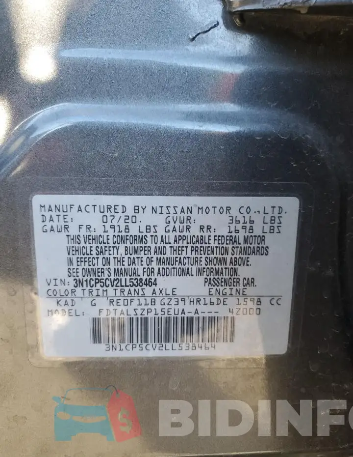 3N1CP5CV2LL538464 Photo# 13