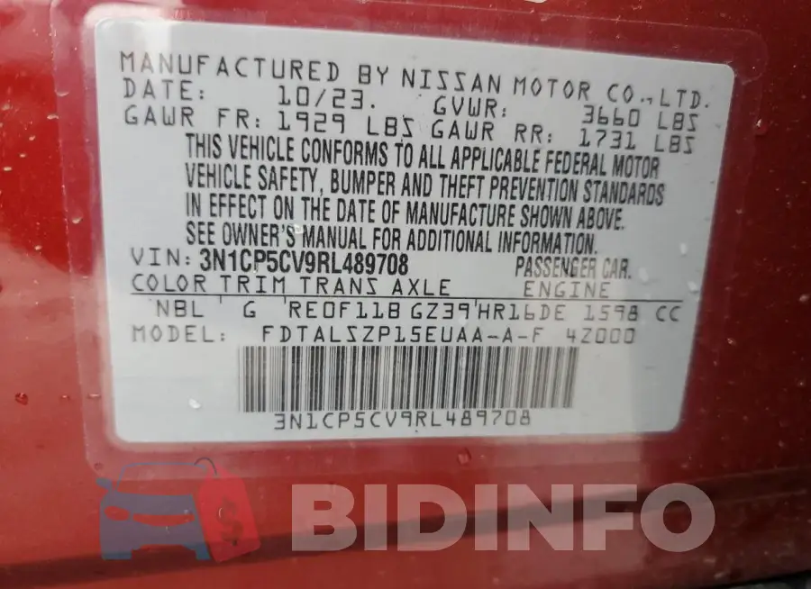 3N1CP5CV9RL489708 Photo# 13