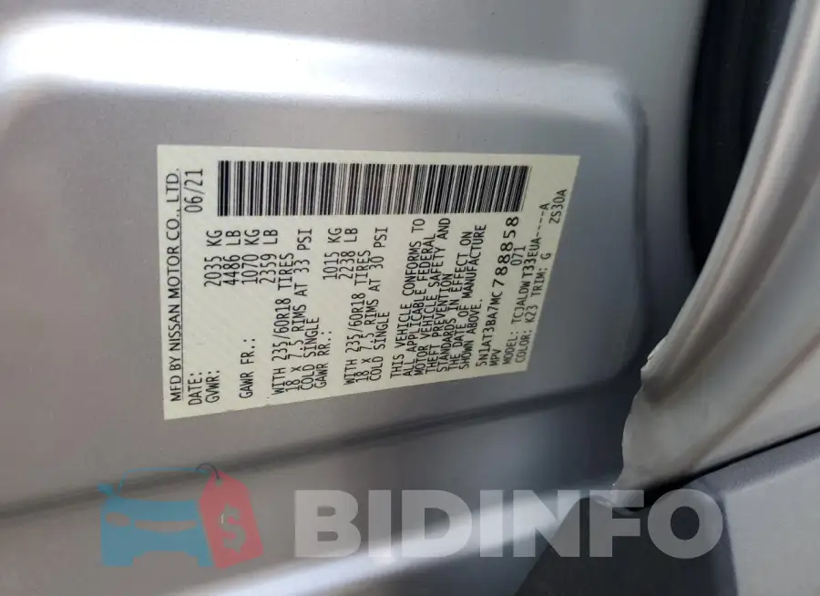 5N1AT3BA7MC788858 Photo# 13