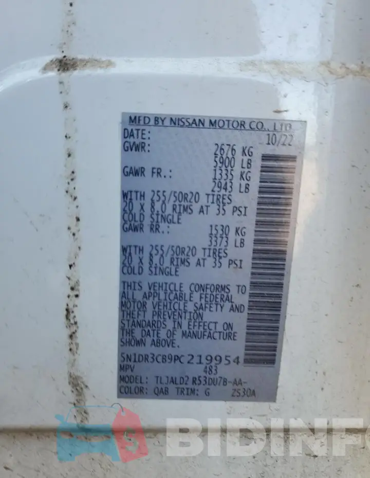 5N1DR3CB9PC219954 Photo# 14