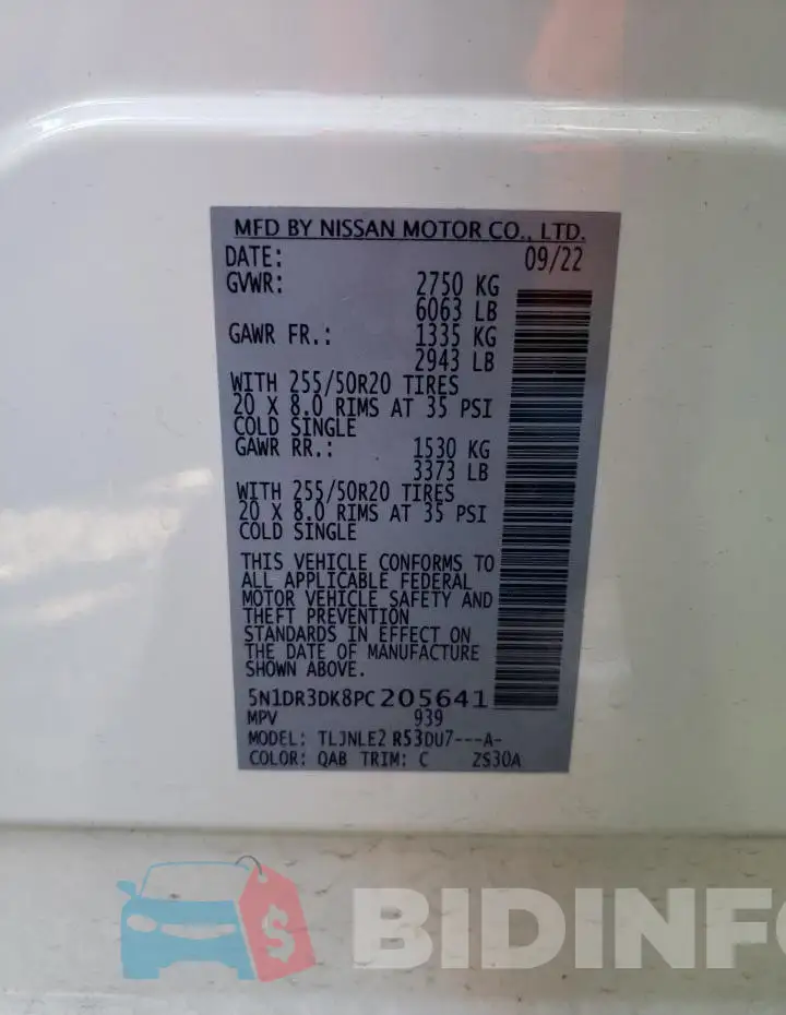 5N1DR3DK8PC205641 Photo# 13