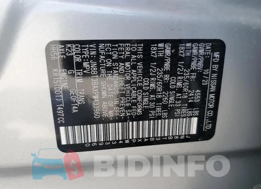 JN8BT3BAXPW433960 Photo# 14