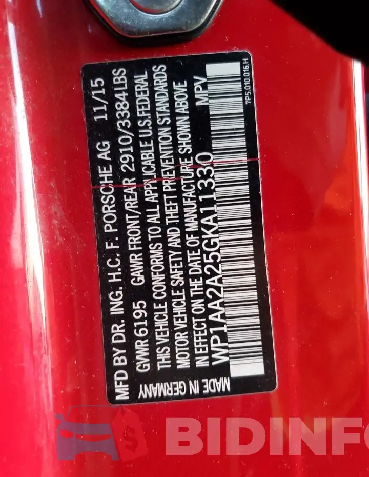 WP1AA2A25GKA11330 Photo# 13