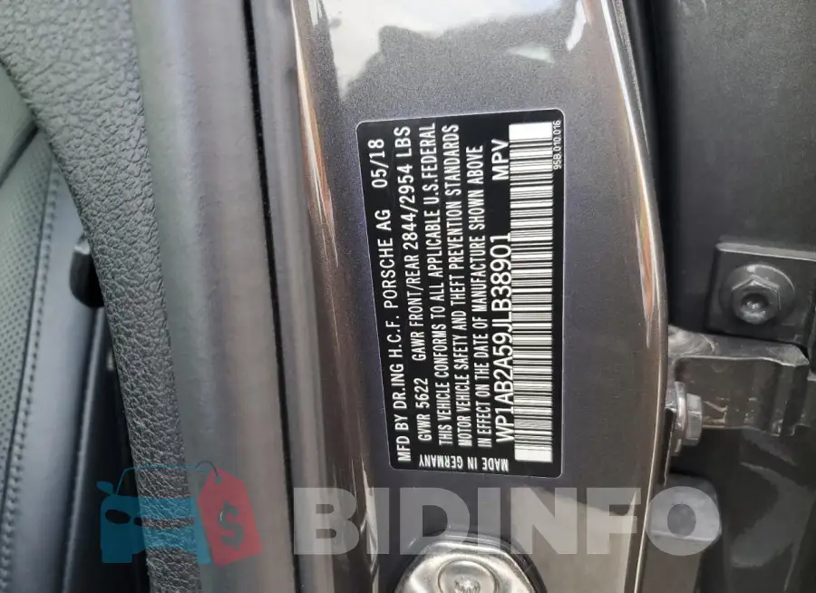 WP1AB2A59JLB38901 Photo# 13