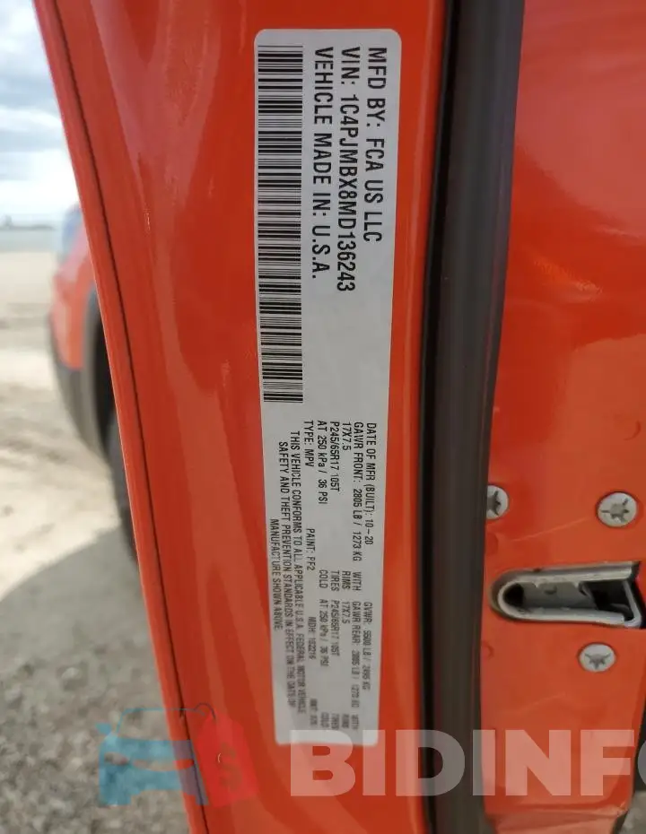1C4PJMBX8MD136243 Photo# 13