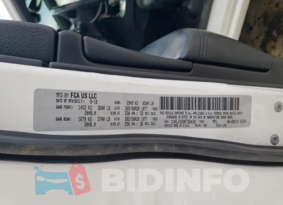 1C4RJFAG9KC564301 Photo# 14