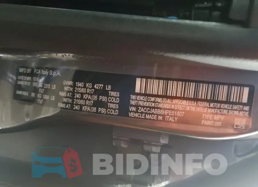 ZACCJABB8HPE61807 Photo# 12