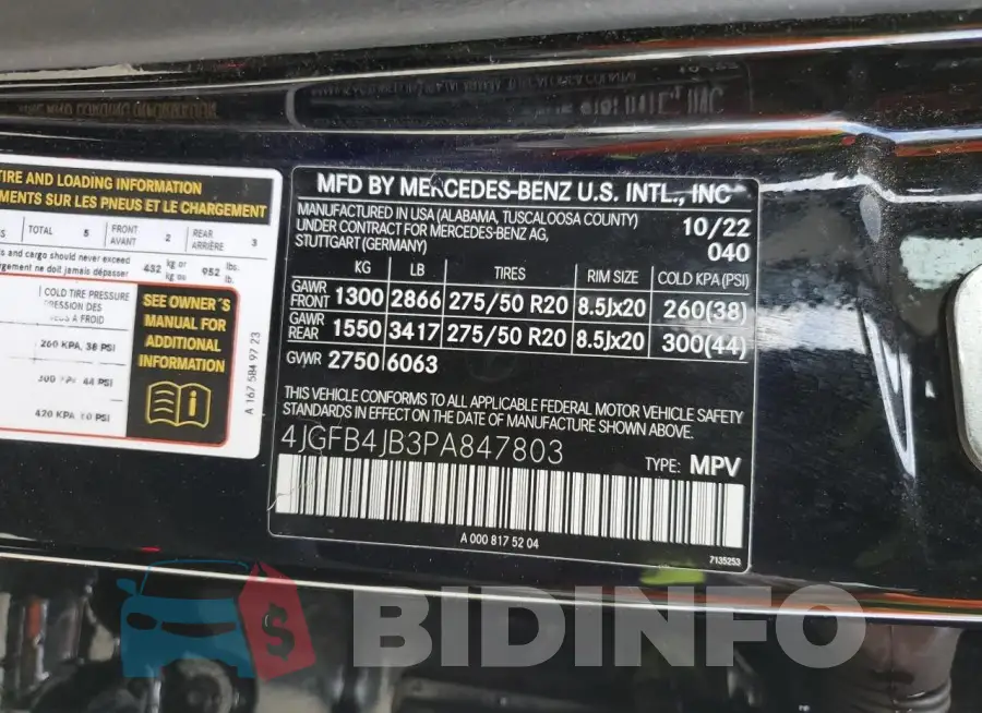 4JGFB4JB3PA847803 Photo# 13