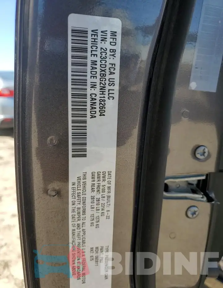 2C3CDXBG2NH182604 Photo# 13