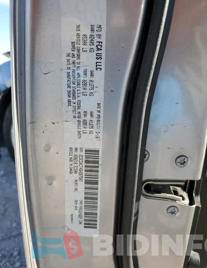 2C3CDXCT4GH267507 Photo# 13