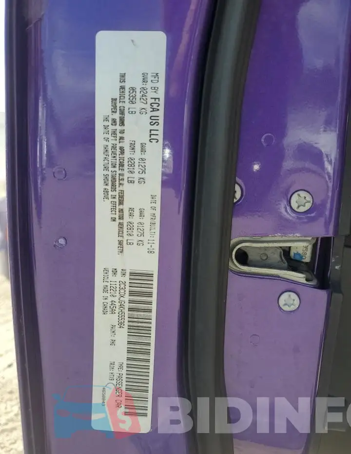 2C3CDXJG4KH555364 Photo# 13