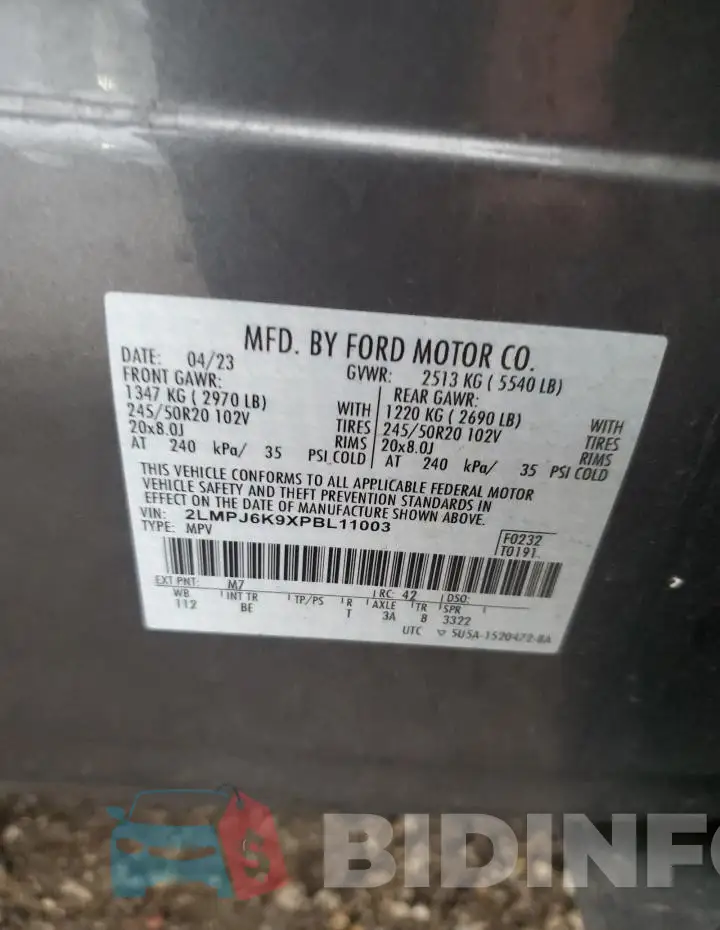 2LMPJ6K9XPBL11003 Photo# 13