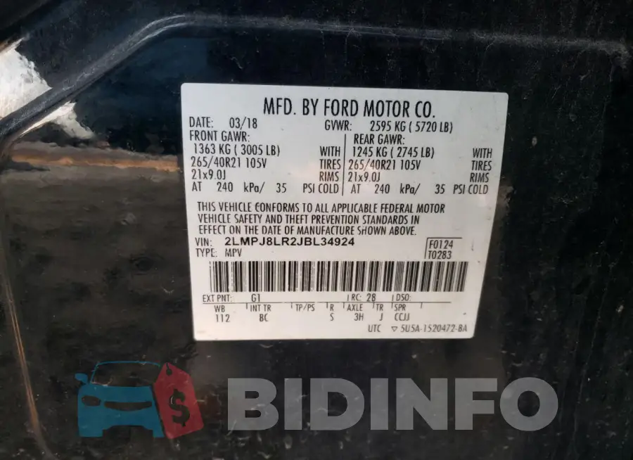 2LMPJ8LR2JBL34924 Photo# 13