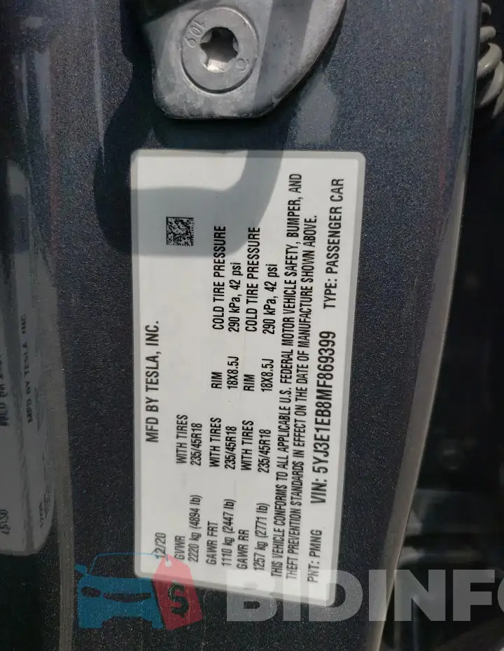 5YJ3E1EB8MF869399 Photo# 12