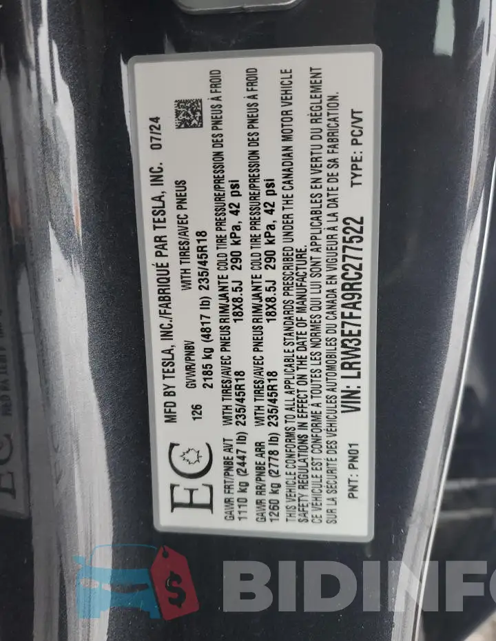 LRW3E7FA9RC277522 Photo# 12