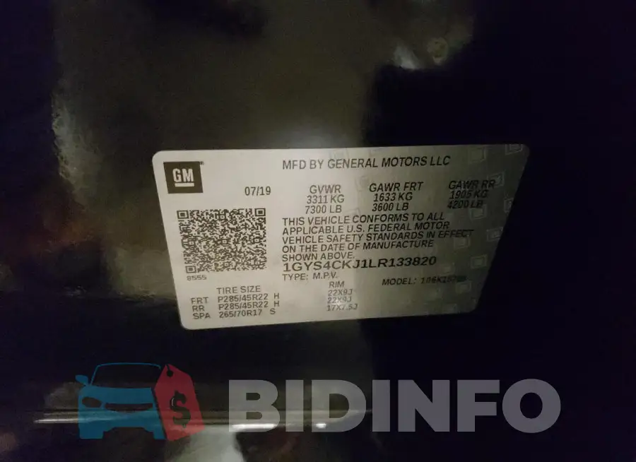 1GYS4CKJ1LR133820 Photo# 13