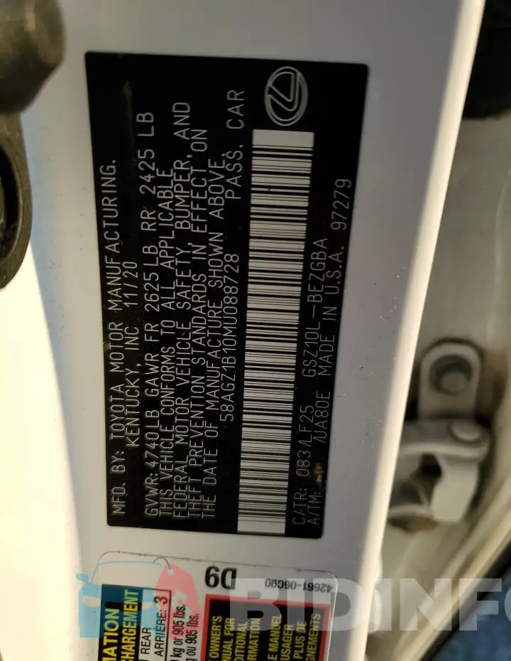 58AGZ1B10MU088728 Photo# 12