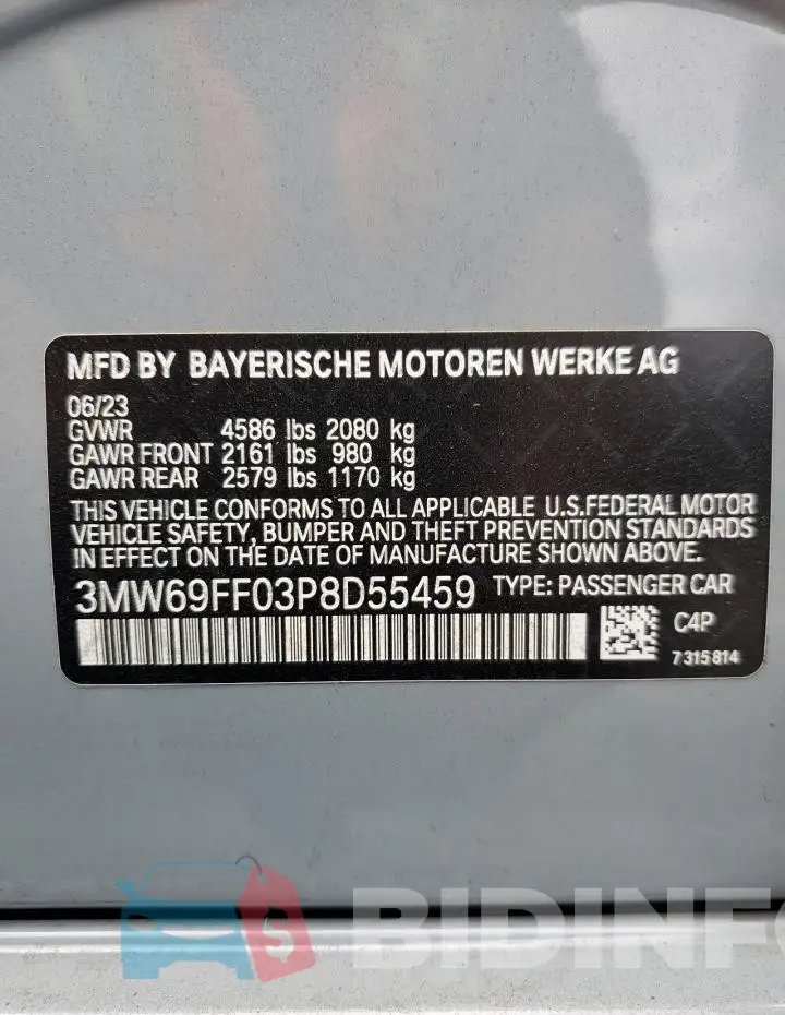 3MW69FF03P8D55459 Photo# 12