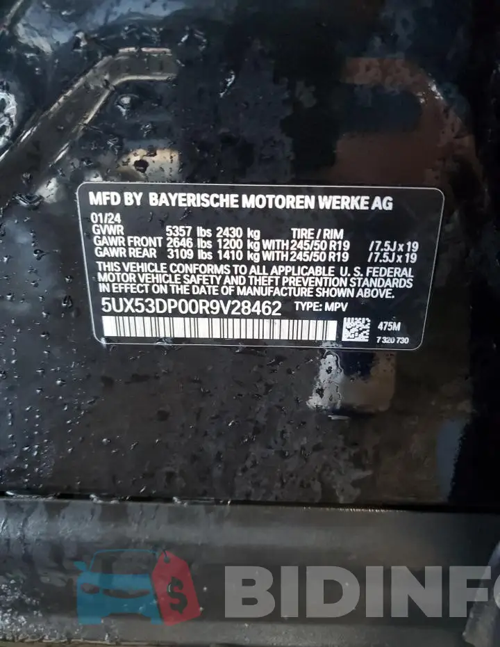 5UX53DP00R9V28462 Photo# 14