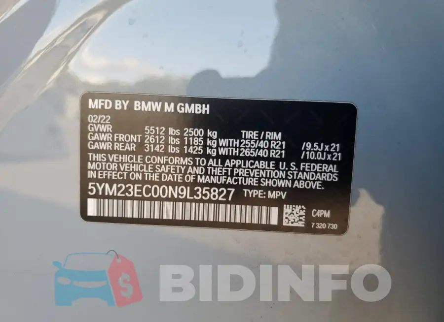 5YM23EC00N9L35827 Photo# 13