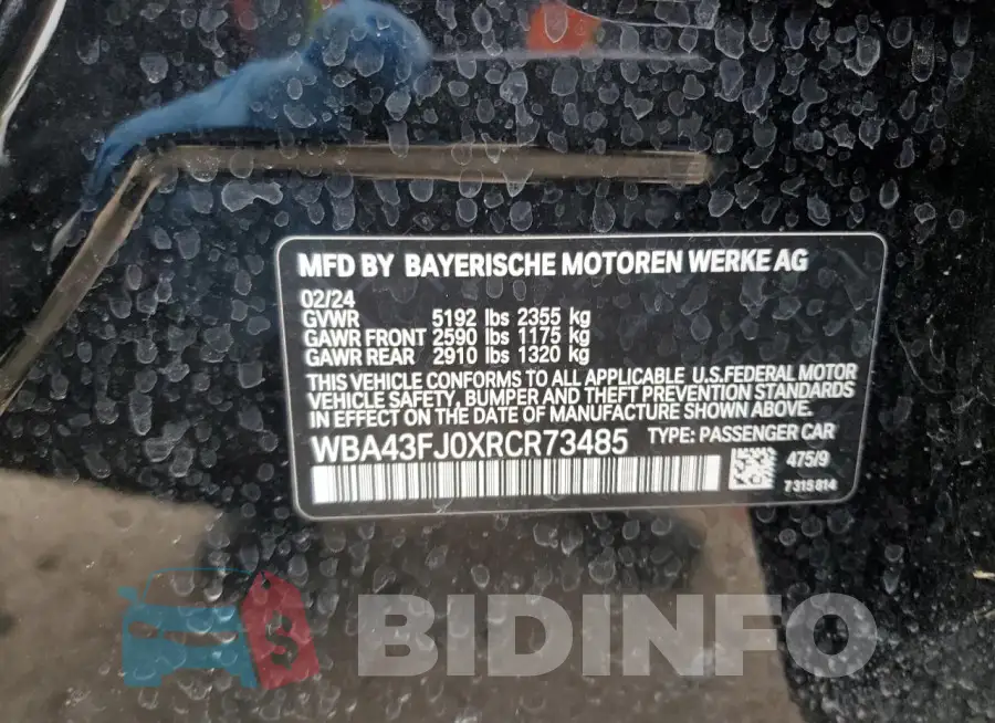WBA43FJ0XRCR73485 Photo# 13