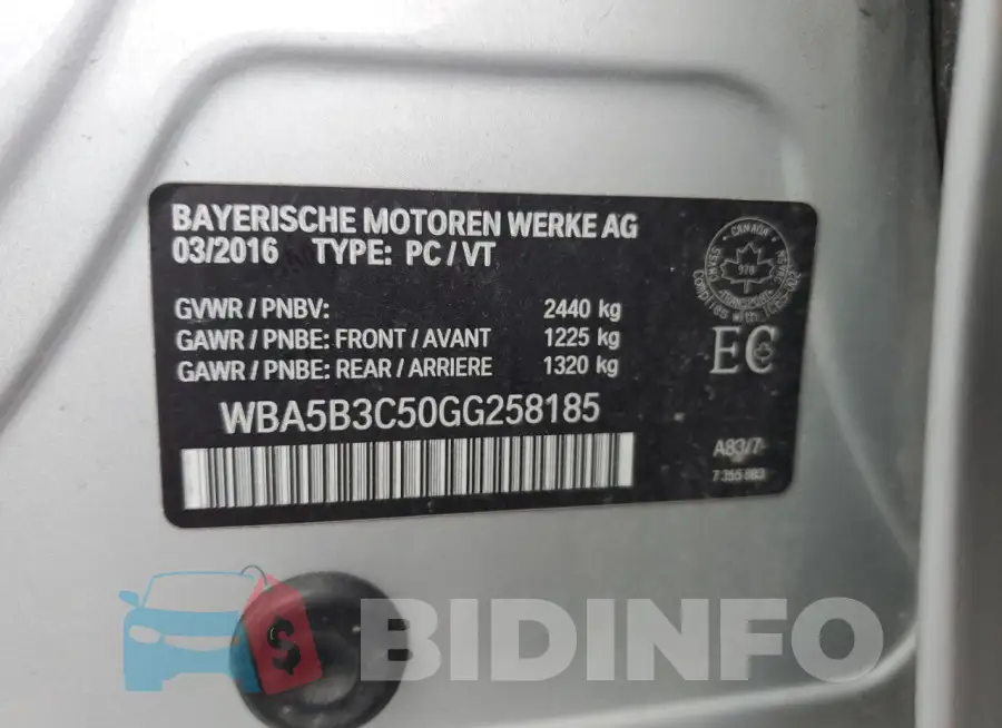 WBA5B3C50GG258185 Photo# 12