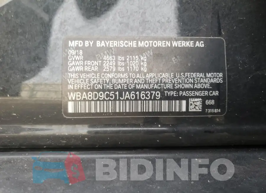 WBA8D9C51JA616379 Photo# 12