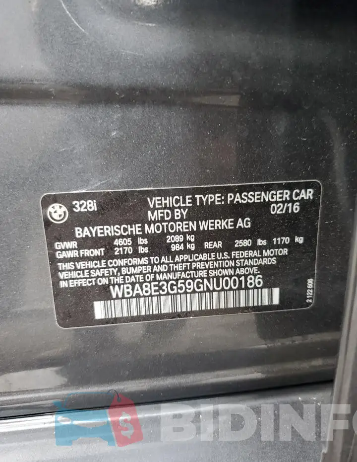 WBA8E3G59GNU00186 Photo# 12
