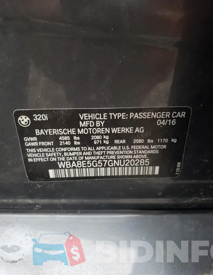 WBA8E5G57GNU20285 Photo# 12