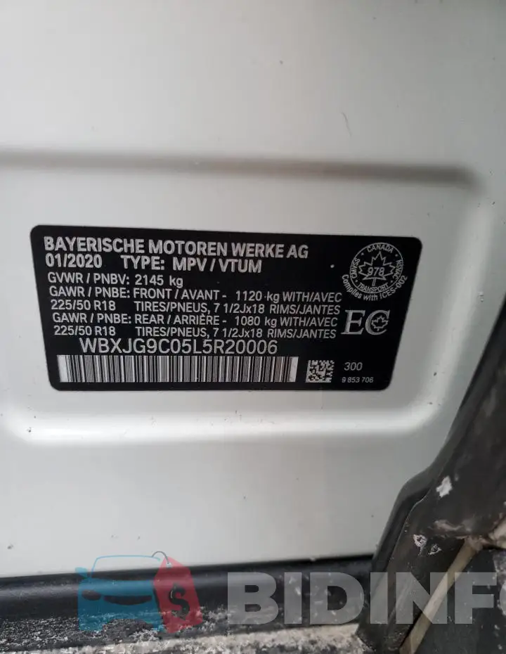 WBXJG9C05L5R20006 Photo# 13