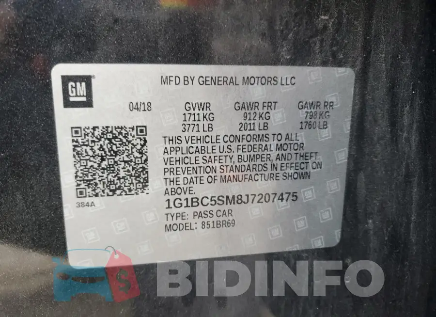 1G1BC5SM8J7207475 Photo# 12