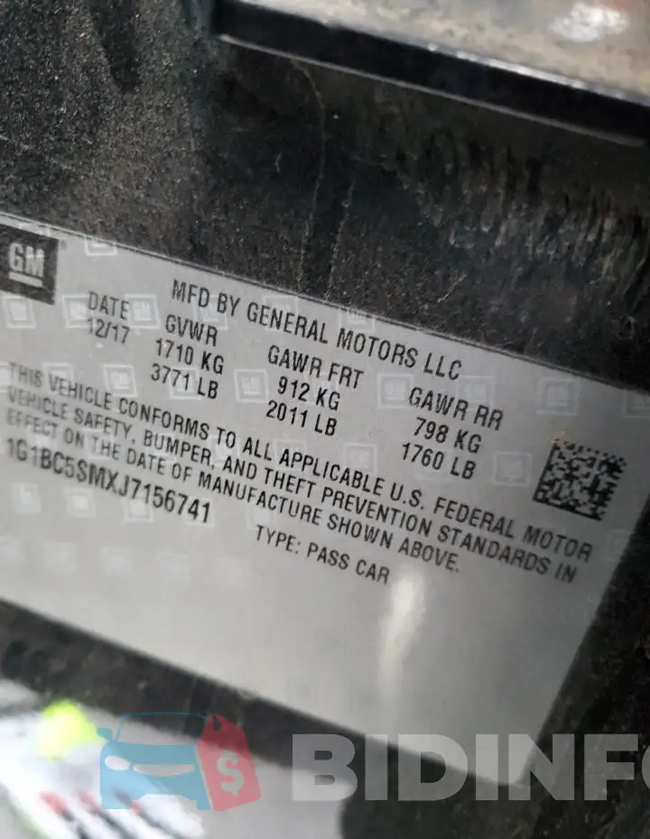 1G1BC5SMXJ7156741 Photo# 13