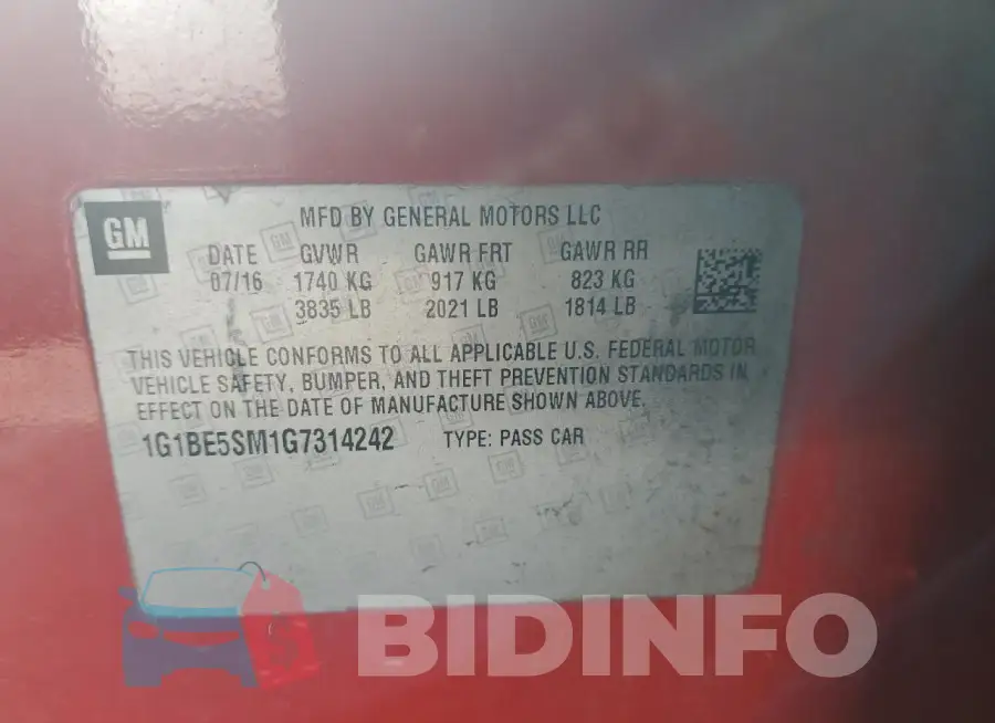 1G1BE5SM1G7314242 Photo# 12