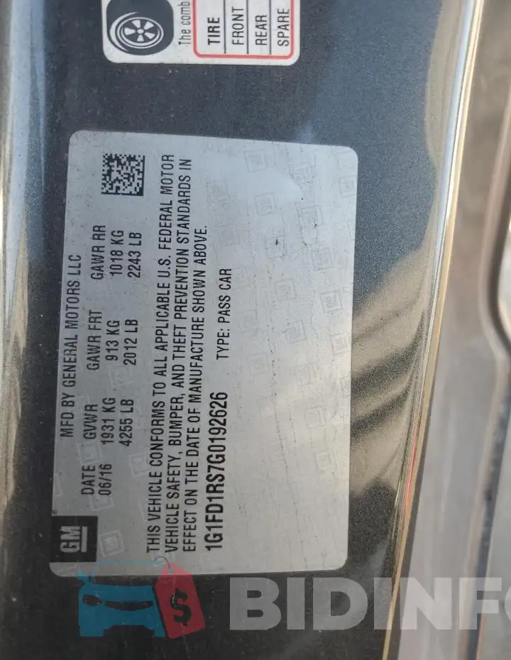 1G1FD1RS7G0192626 Photo# 12